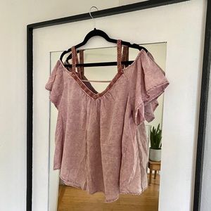 altar’d state | off-shoulder blouse with embroidered straps | size M